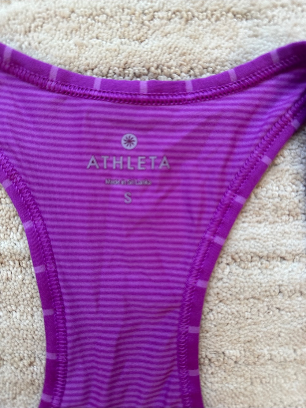 NWT ATHLETA Chi Tank Top Varied Jazz Stripe Purple Size Small - Picture 9 of 15